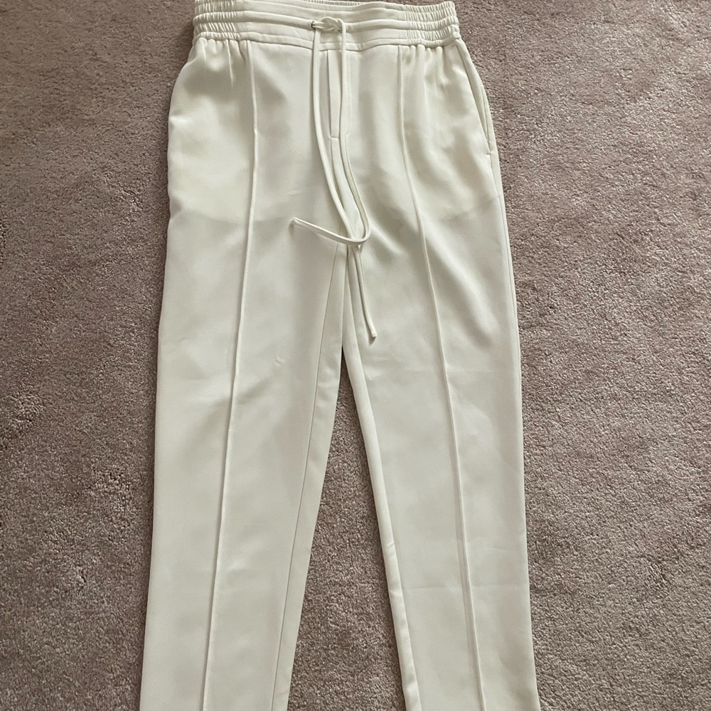 Nine West Cream Elastic Waist Pants